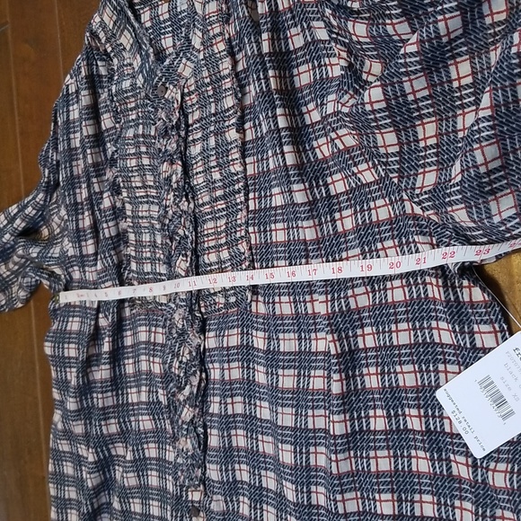 Free People One Plaid Miles Tuxedo Shirt Size Xs - Picture 12 of 14